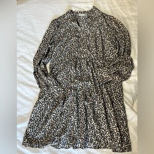 Leopard Print Long Sleeve Dress